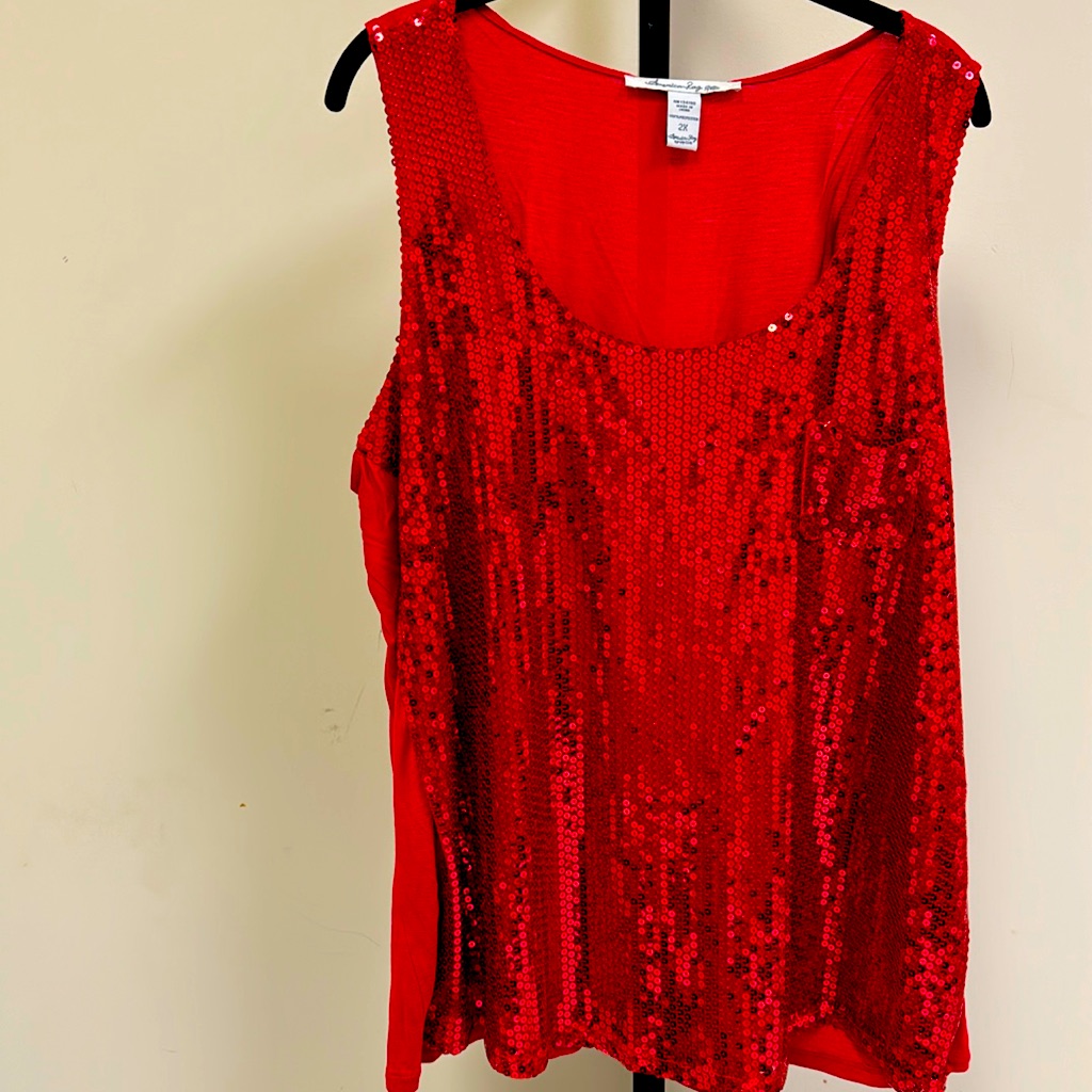 Plus Size American Rag Red Sequined Top